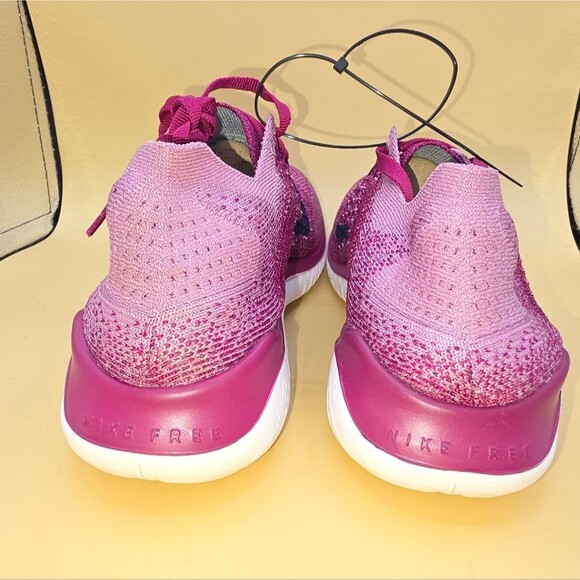 Women’s Nike Free RN Flyknit Size: 9.5 Raspberry Red/Blue - Picture 9 of 11
